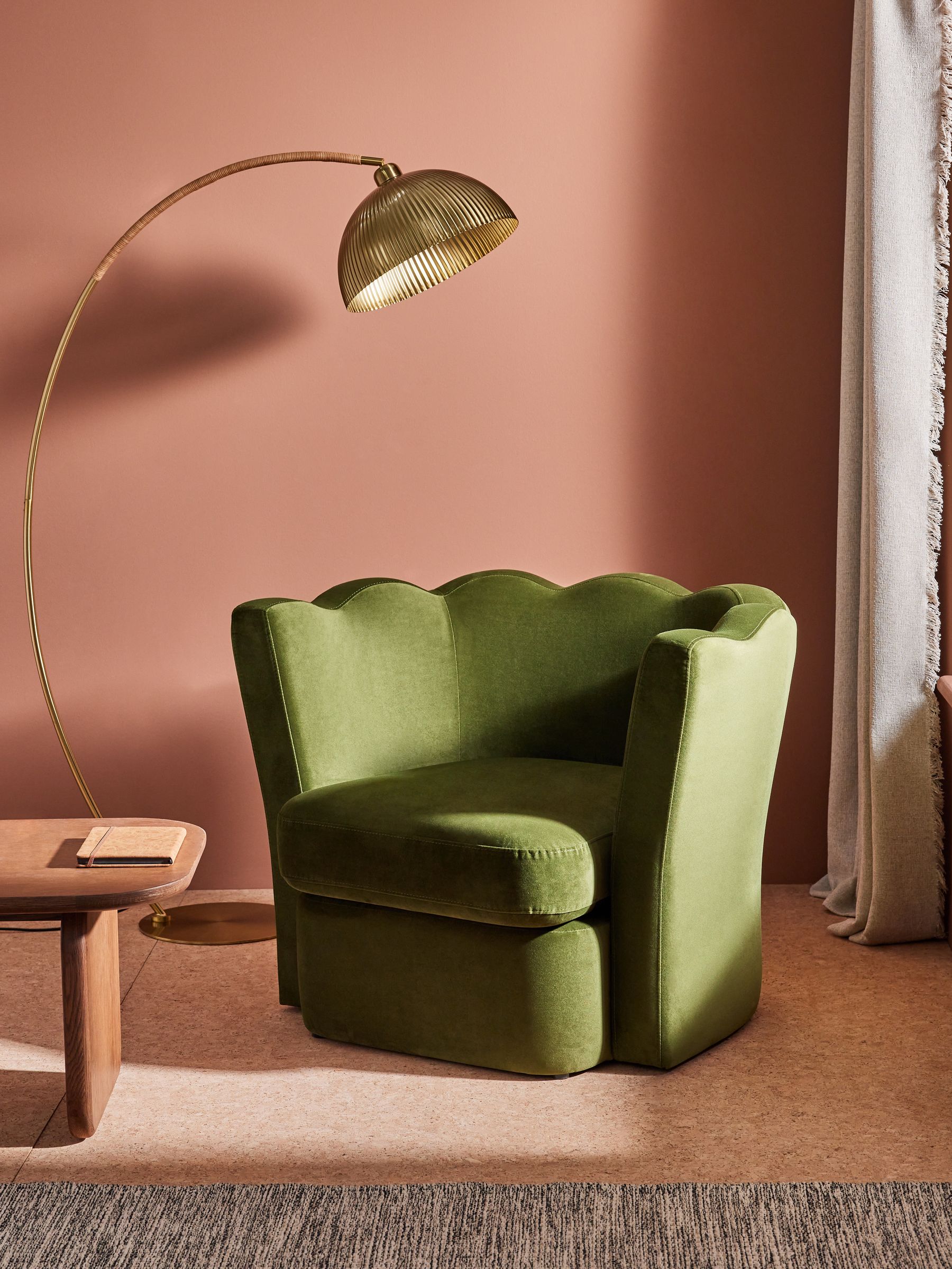 Maya Accent Chair in Pistashio Green Velvet