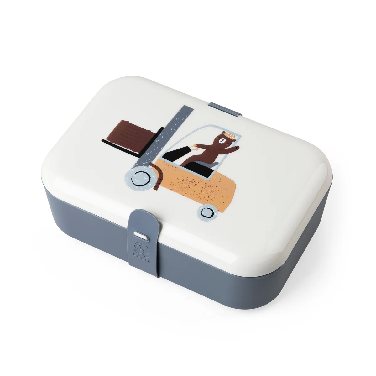 Sebra - Lunchbox mit Silikonband, Busy Builders, blau
