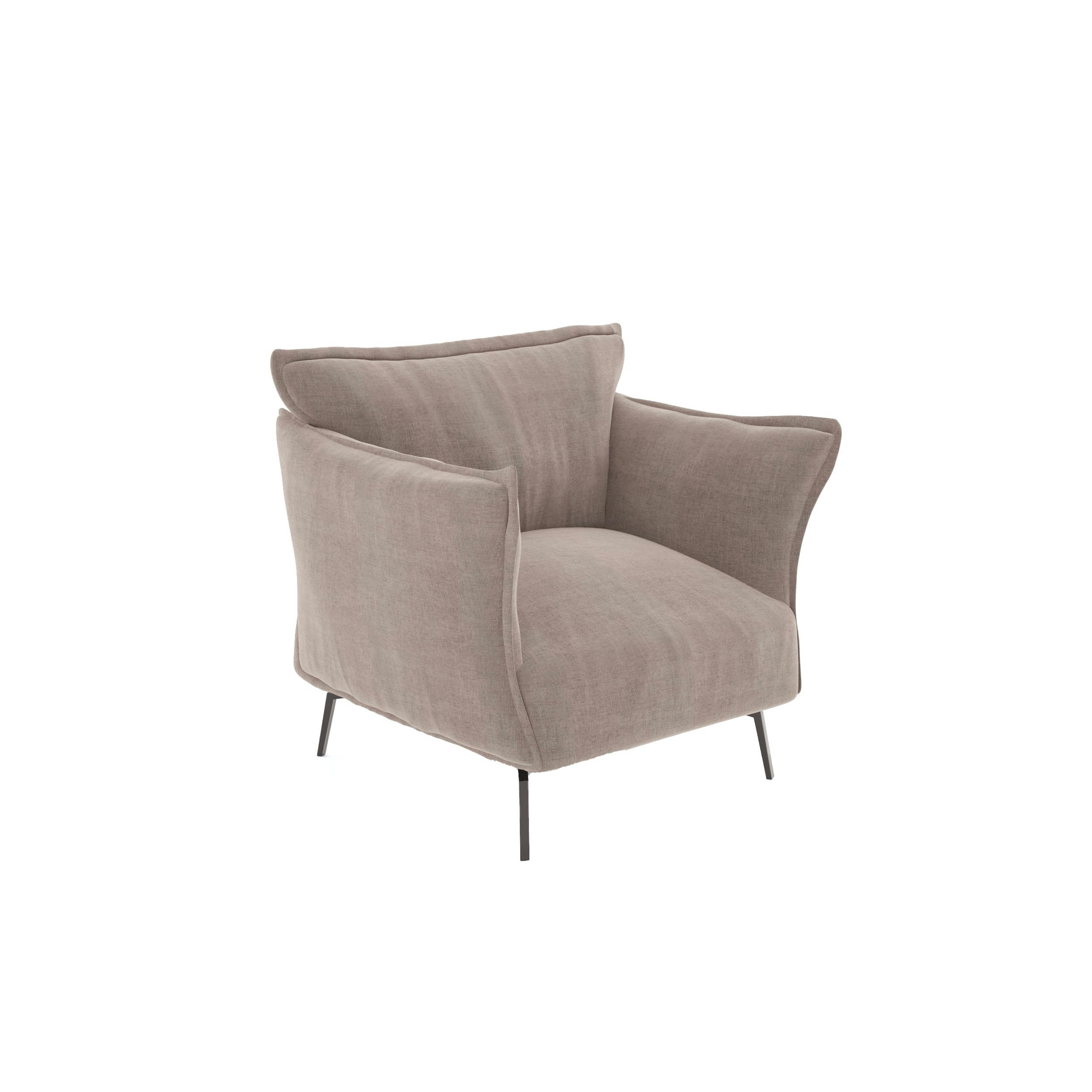 LENNY - Fauteuil velours taupe