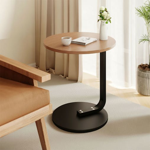 SOGA 2X 50cm Wood Board Mini Side Table Movable Lightweight w/ Black Frame