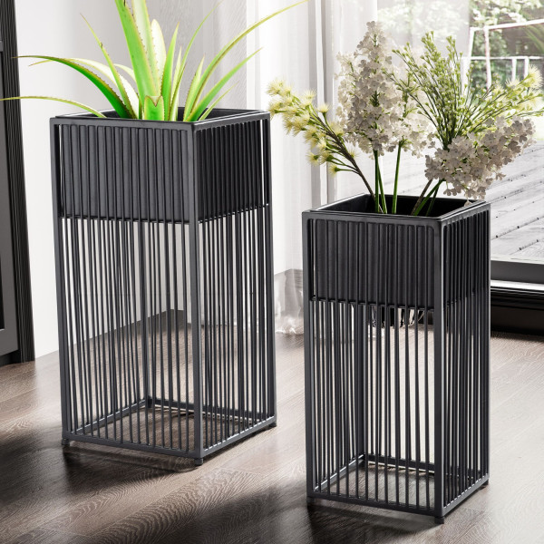 Doniczka finebuy zestaw 2 metalowych czarnych