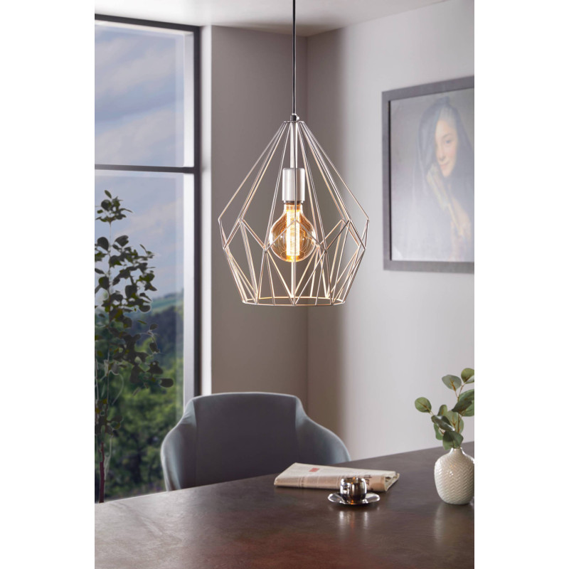 Suspension Carlton argent Ø 31 cm E27 60 W EGLO