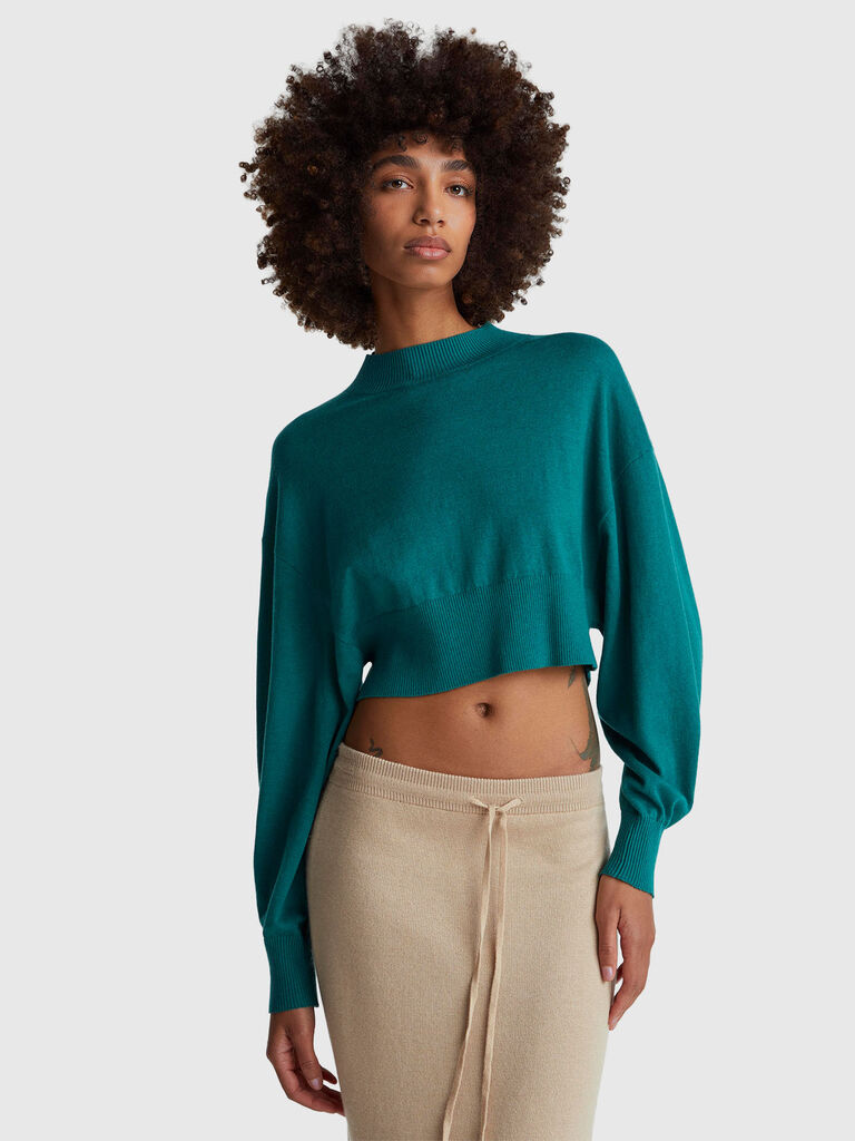 Cropped turtleneck sweater