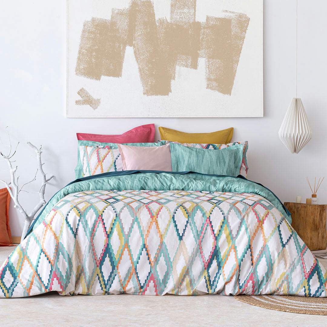 IBOR HDC - Housse de couette réversible en coton  240x220 cm multicolore