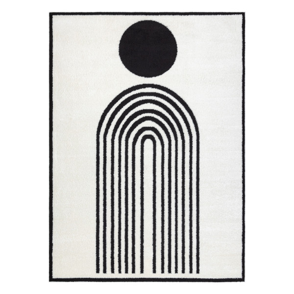 Dywan MODE 8597 geometryczny krem / czarny 80x150 cm