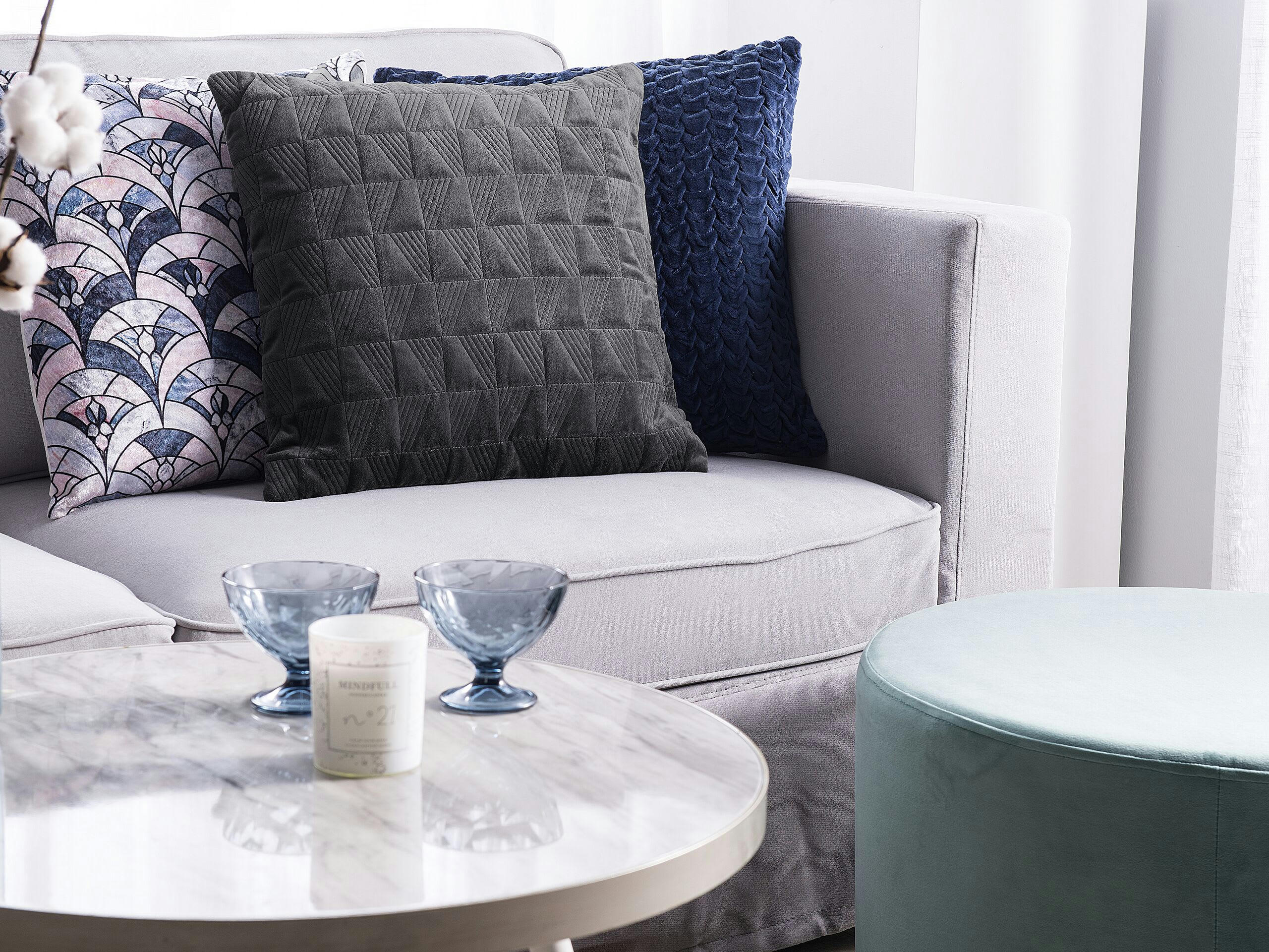 LALAM - Coussin décoratif en tissu gris 45x10cm