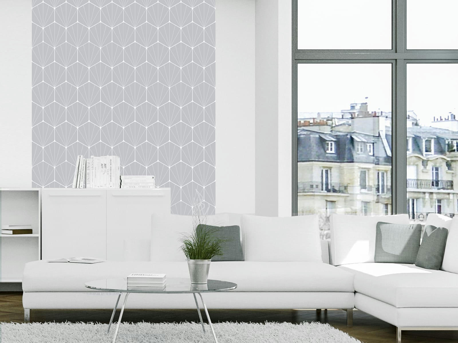 - Papier peint adhésif constellation gris clair 60cmx2m50