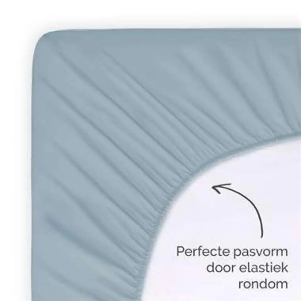 Byrklund - Hoeslaken Katoen - 90x200 cm - Blauw