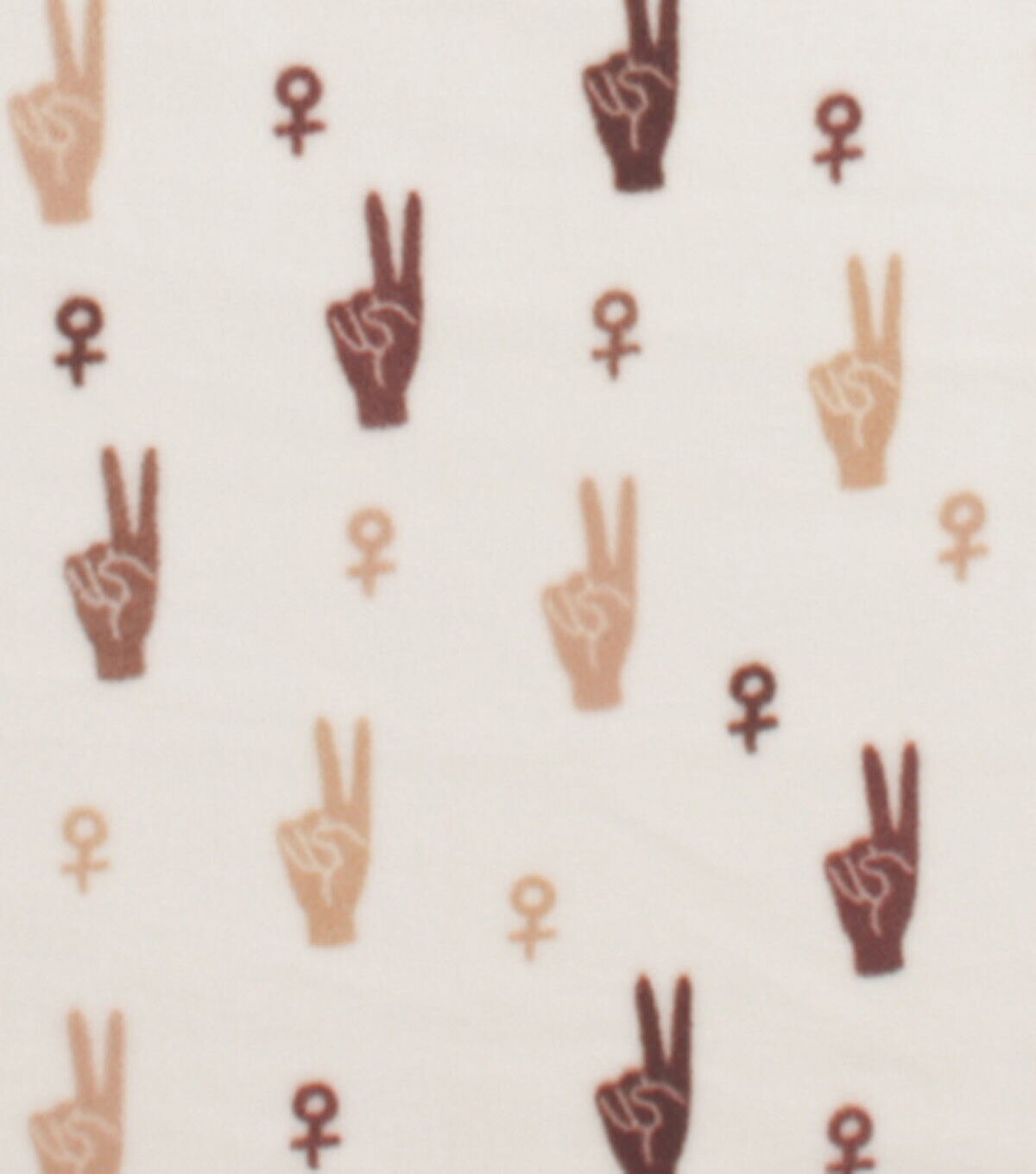 Women's Empowerment on Ivory Anti Pill Fleece Fabric