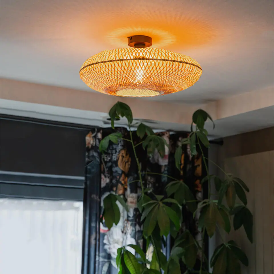 Qazqa plafondlamp ostrava beige e27