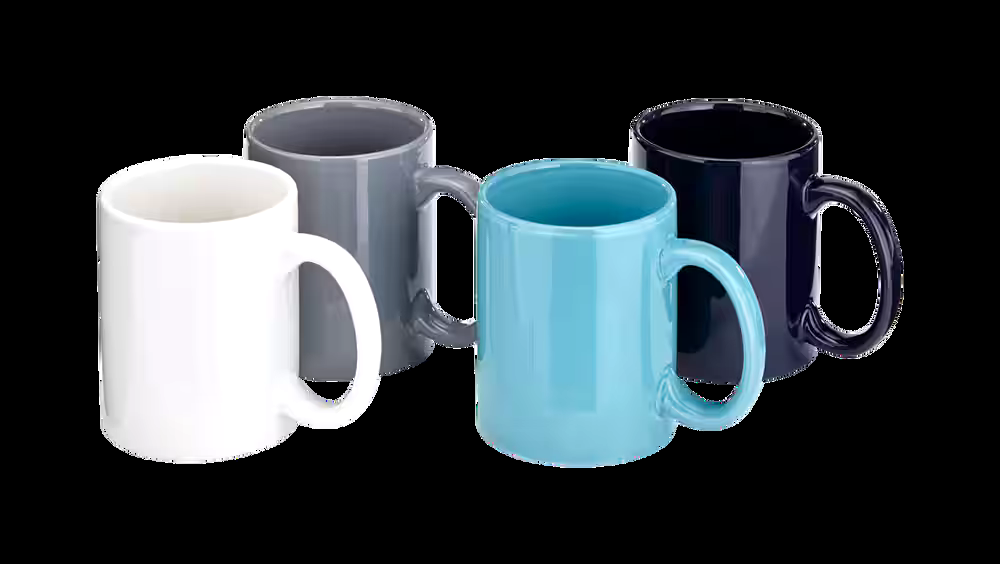 MASTER Chef 4pc Stoneware Mug Set, Dishwasher and Microwave Safe, 340-mL, 4-pc, Assorted Colours