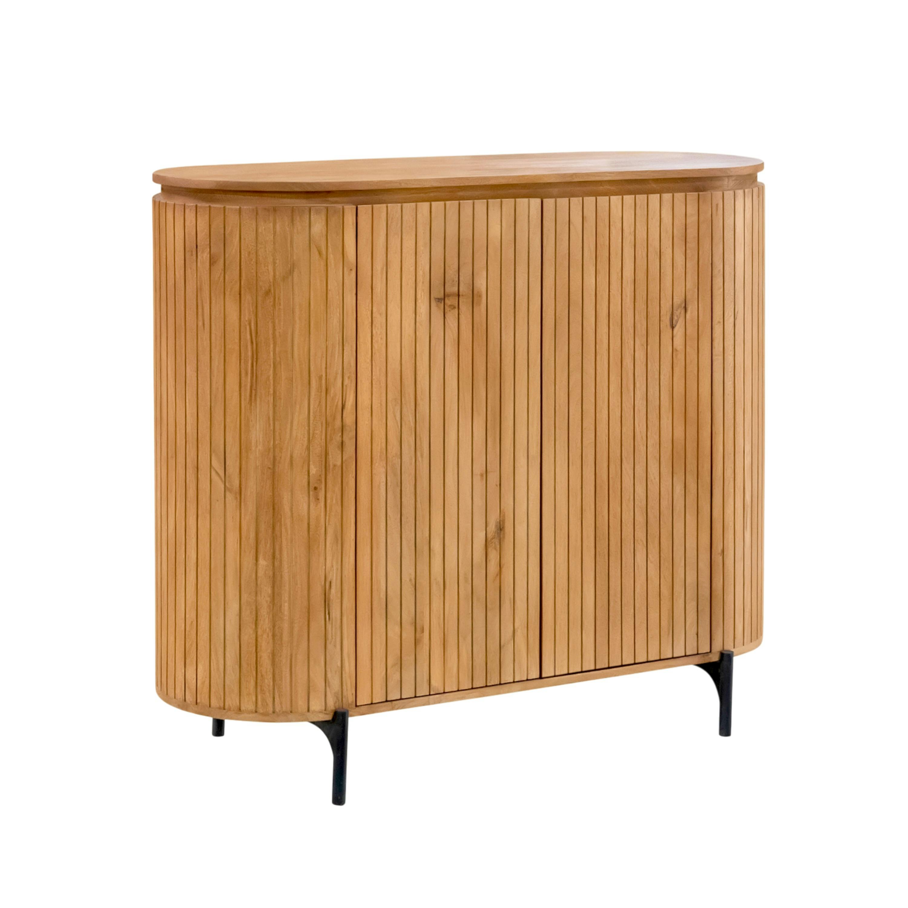 Petit buffet bois rainuré 2 portes CALERO