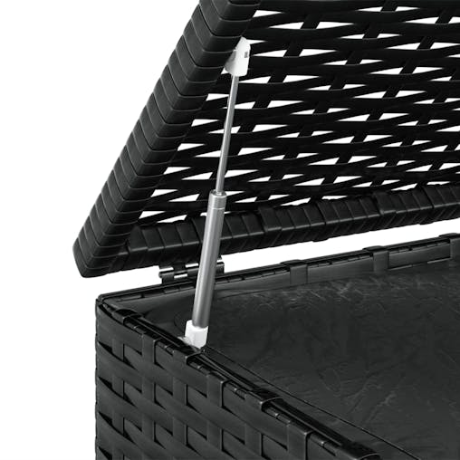 NNEVL Garden Cushion Box PE Rattan 100x49x103.5 cm Black