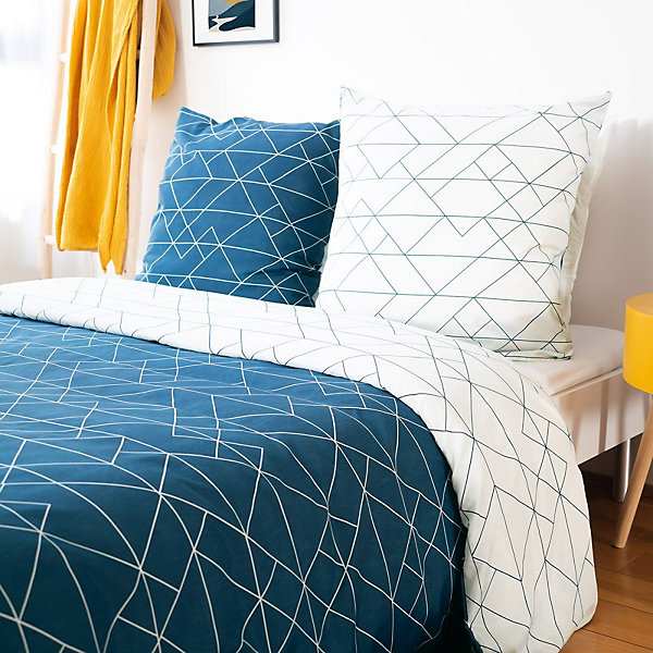 Housse de couette 240x220 List   2 taies microfibre