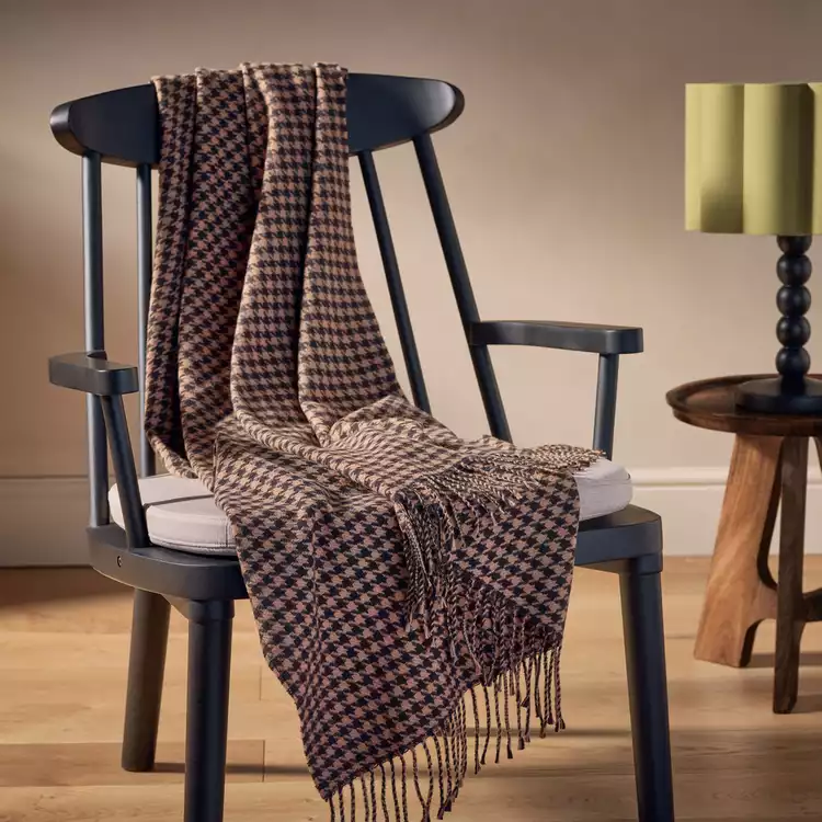 Habitat Houndstooth Throw - Brown - 125x150cm
