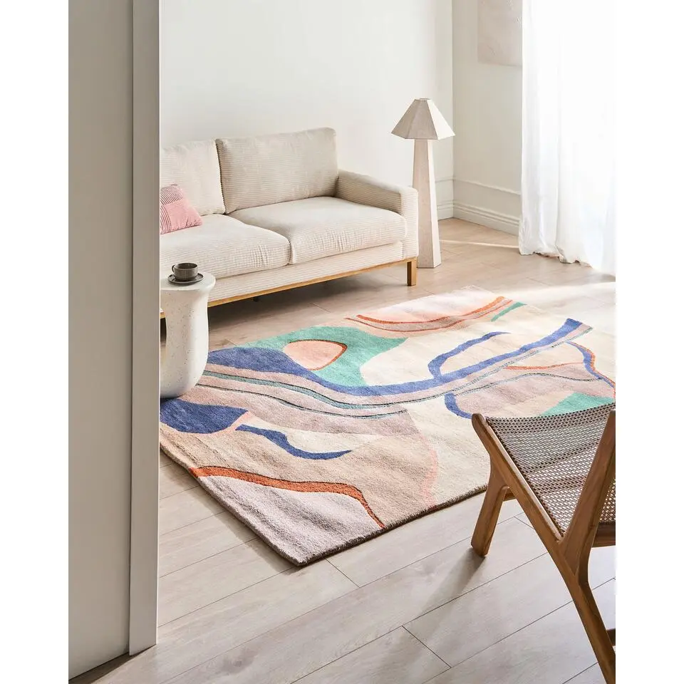 ALMORA - Vloerkleed - Meerkleurig - 160 x 230 cm - Wol/Viscose