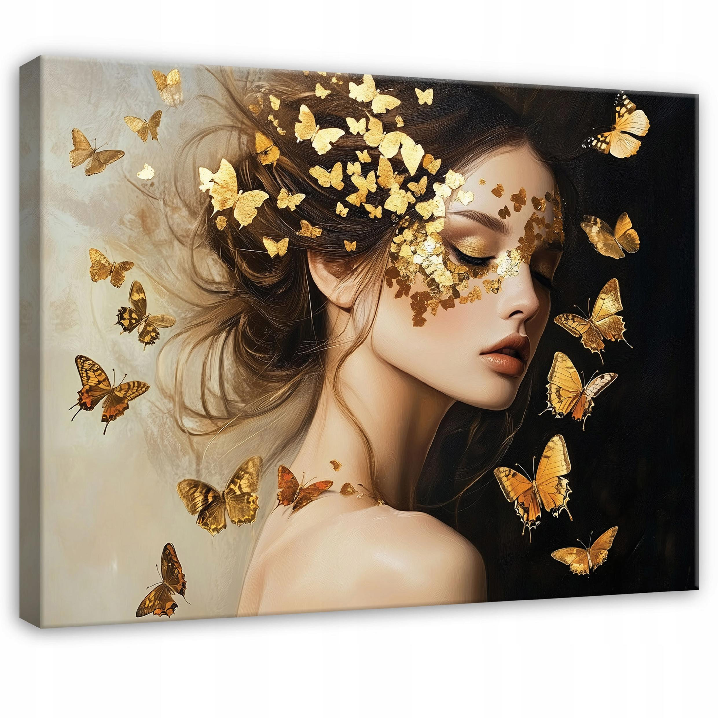 Obraz Kobieta Glamour Motyle Do Sypialni Salonu Kuchni Na Płótnie 60X40