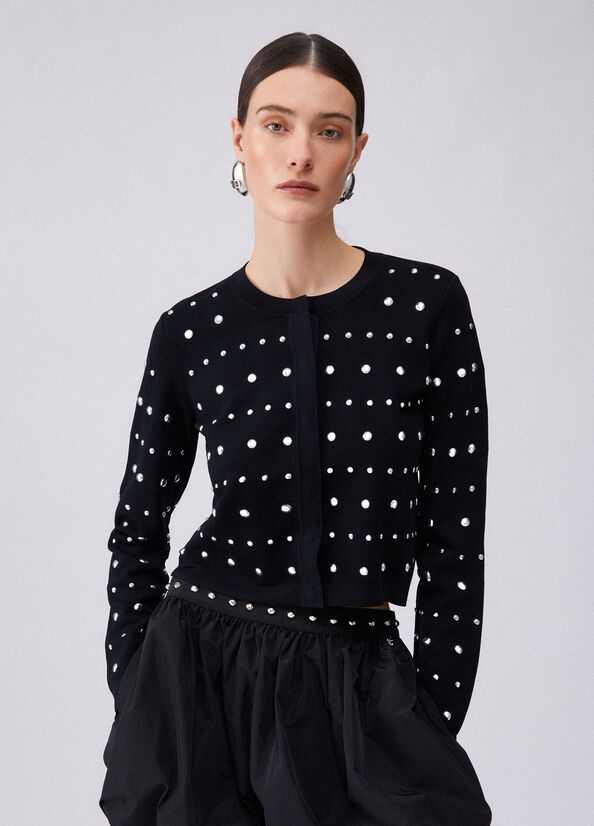 Cardigan con borchie