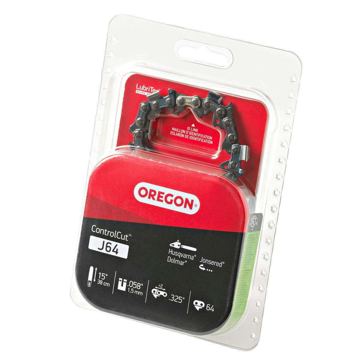 Oregon J64 ControlCut Replacement Chainsaw Chain, Fits Various Brands & Models, 15-in