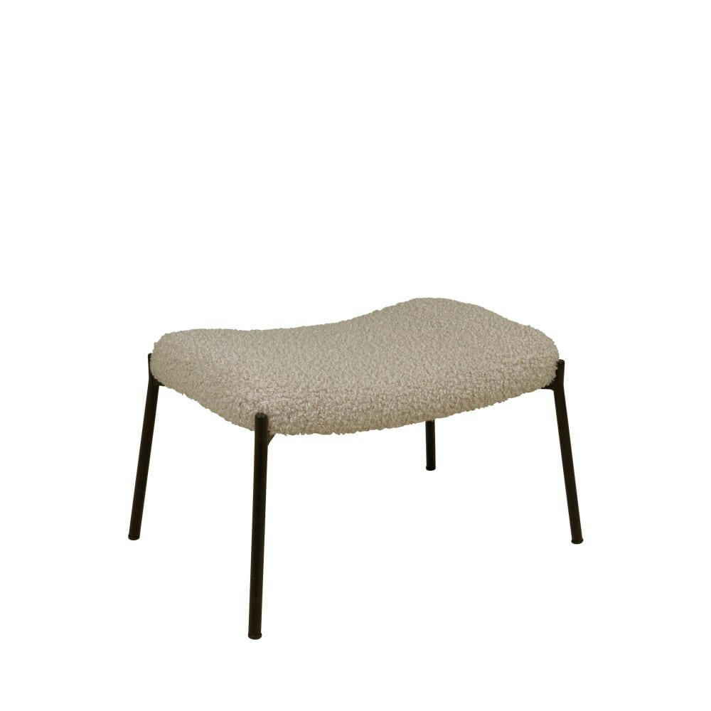 GLASGOW - Repose-pieds en tissu bouclette sable