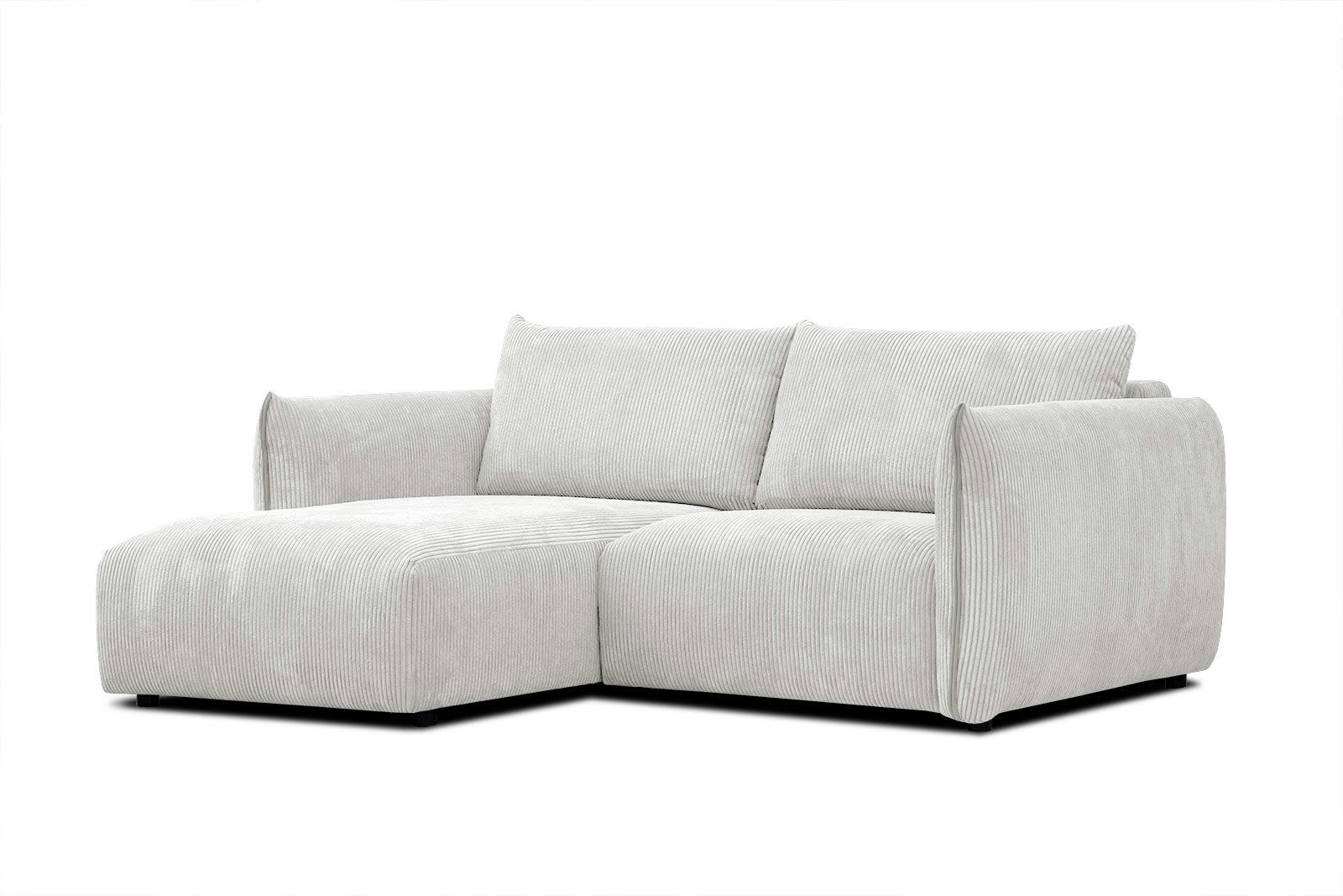 TAUER - Canapé d'angle gauche 3 places tissu beige