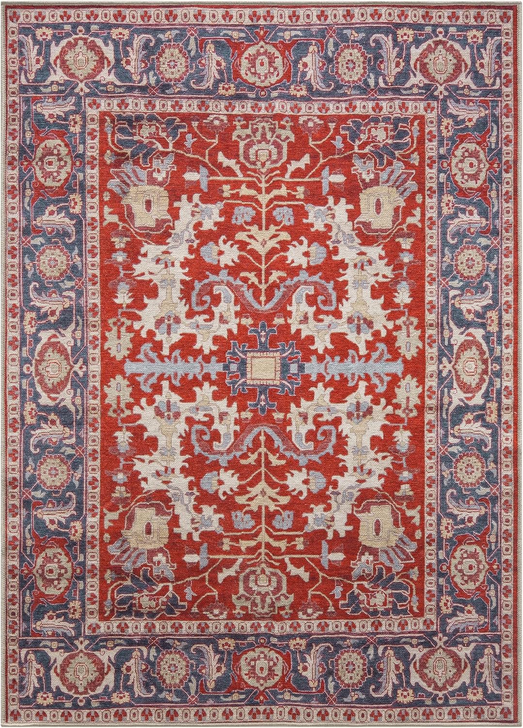 Keen Home Design 10x14 Rug - Machine Washable Area Rug with Non-Slip Backing, Ideal for Living Room, Dining Room, Bedroom - Vintage, Easy Clean, Durable, Low Pile Rug - (9'7 x 14')