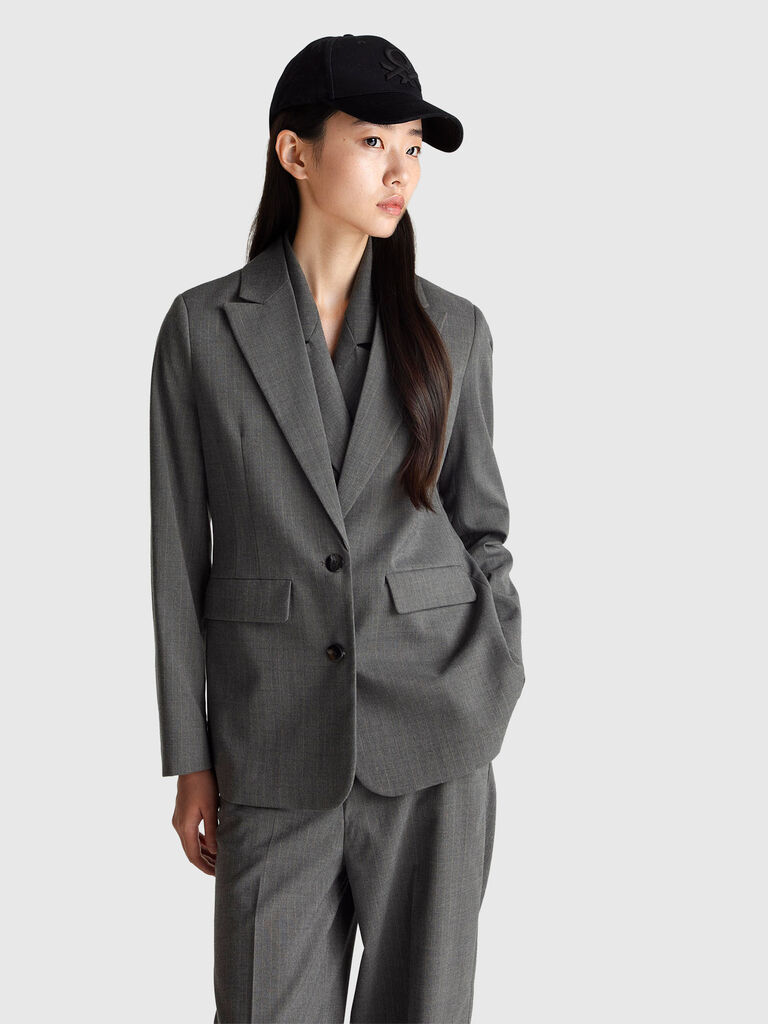 Pinstripe blazer in viscose blend
