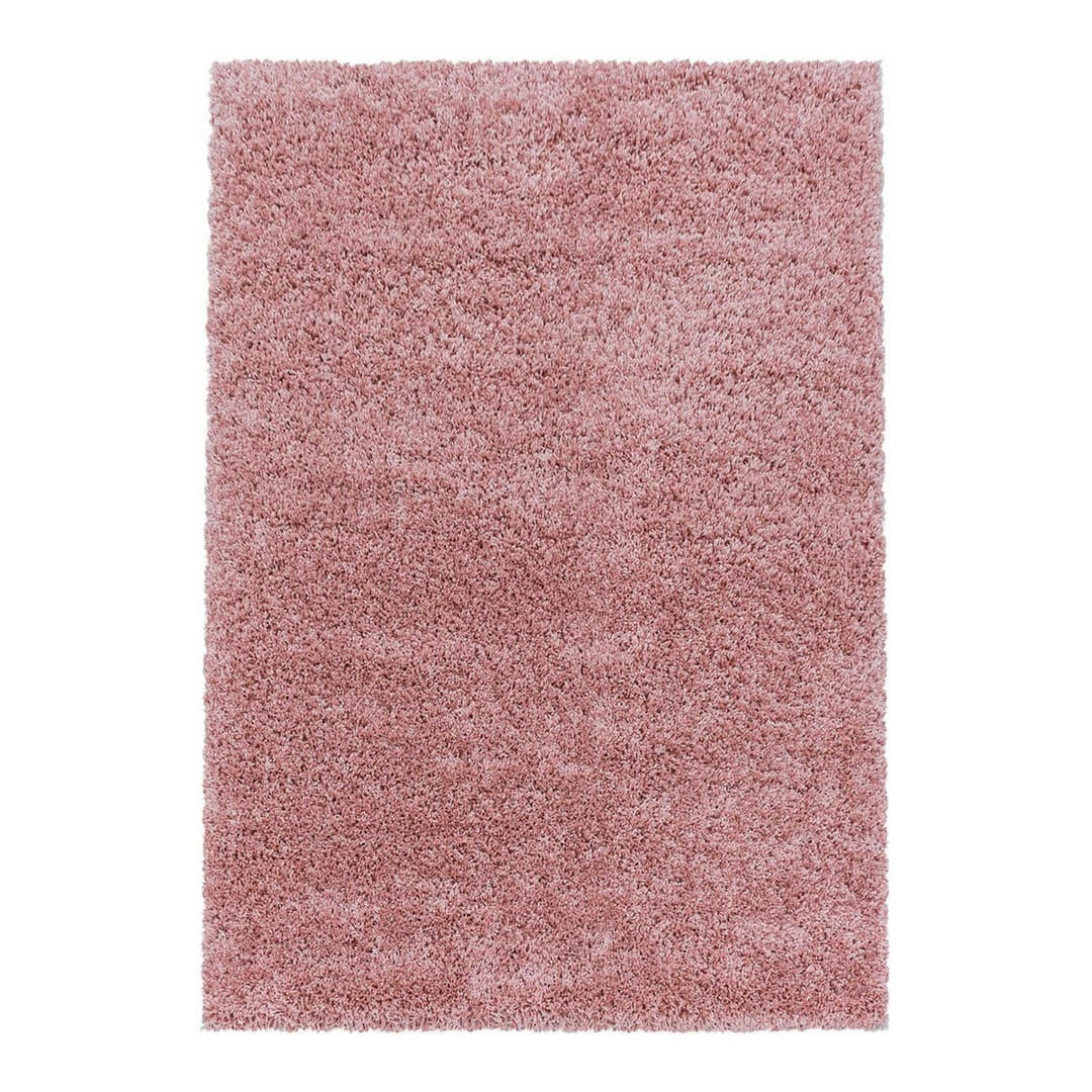 GADOL - Tapis uni design en polypropylène rose 80x250