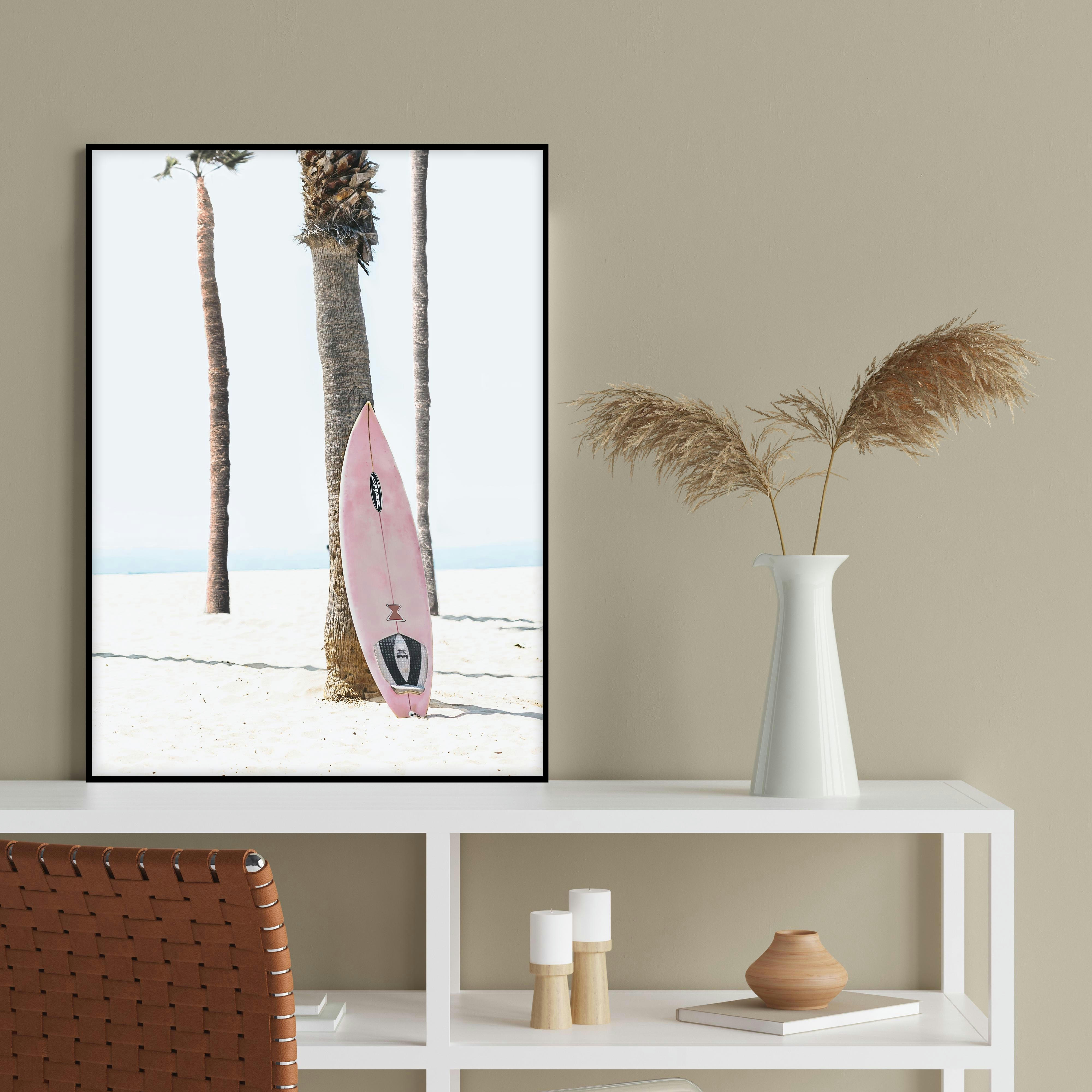 PLAYA - Affiche avec cadre noir - Table Rose - 30x40