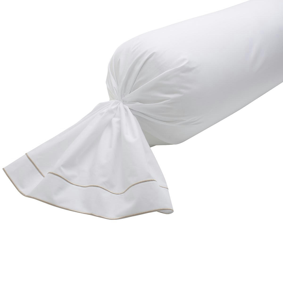 LOUVRE  / - Taie de traversin coton sablexblanc 43x210 cm