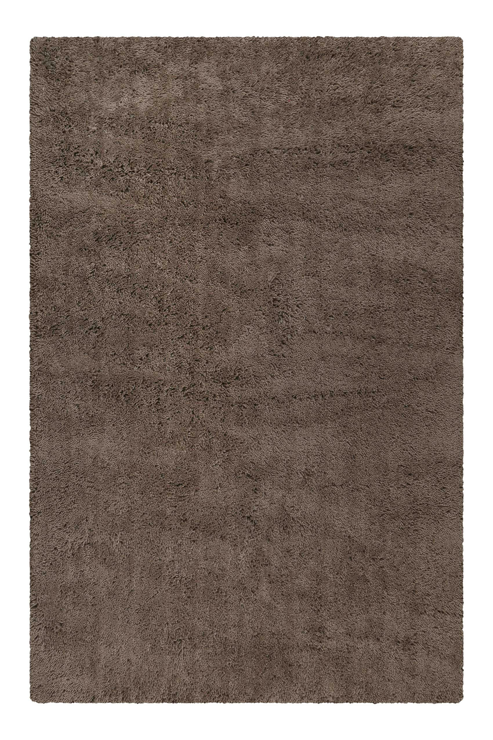 SEATTLE SHAG - Tapis confort moelleux en laine, poils longs marron 140x200