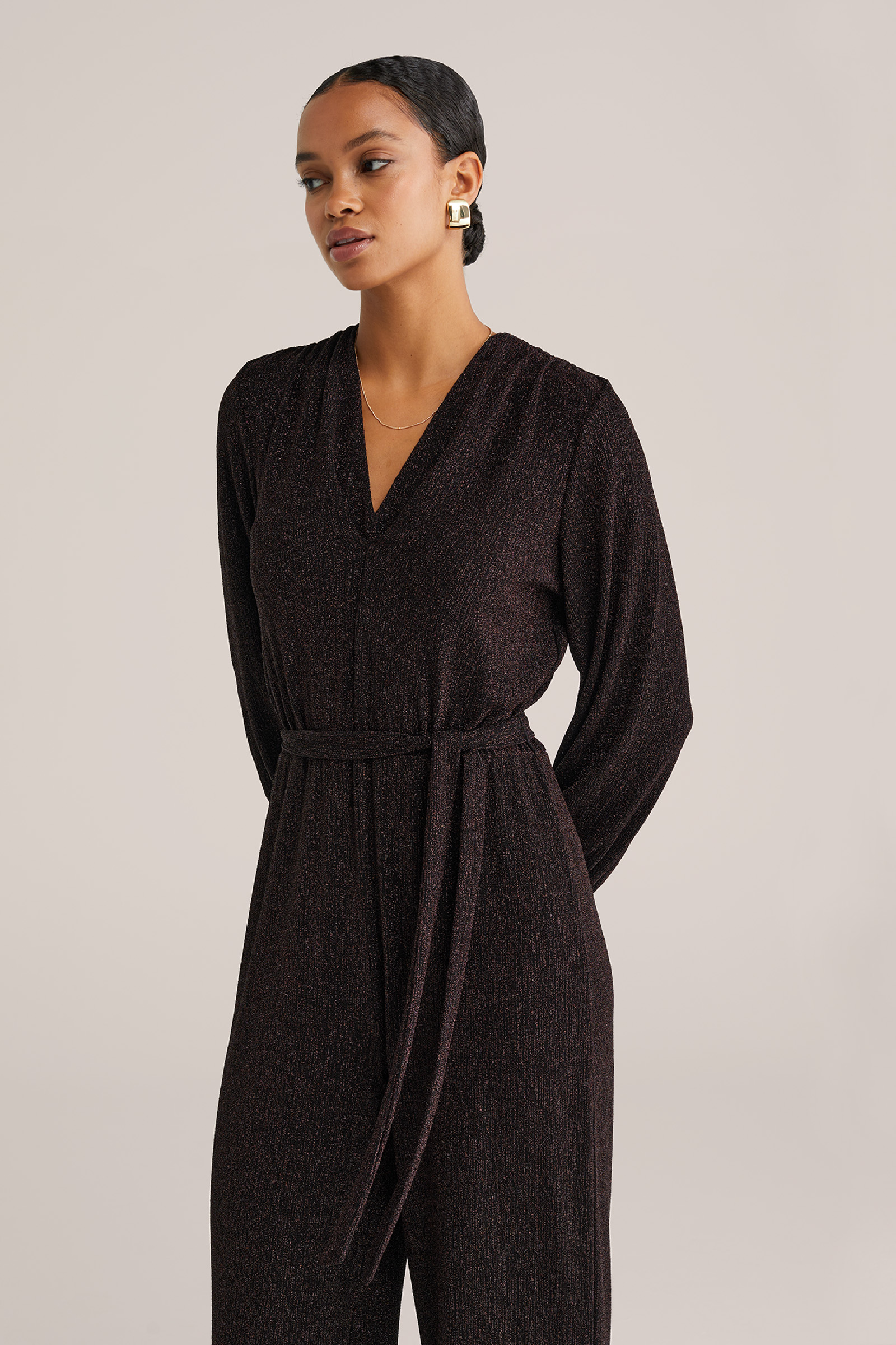 Dames jumpsuit met glittergaren