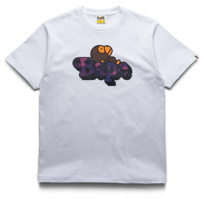 A Bathing Ape Color Camo Milo On Bape Tee - White/Purple