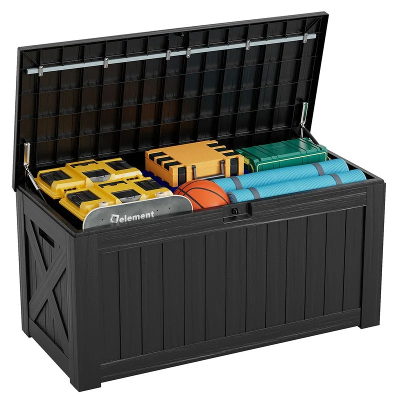 Lacoo 100-120 Gallon Patio Storage Box All Weather Plastic Deck Box
