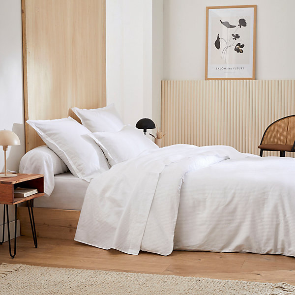 Housse de couette 140x200 cm satin de coton GRAND HÔTEL blanc