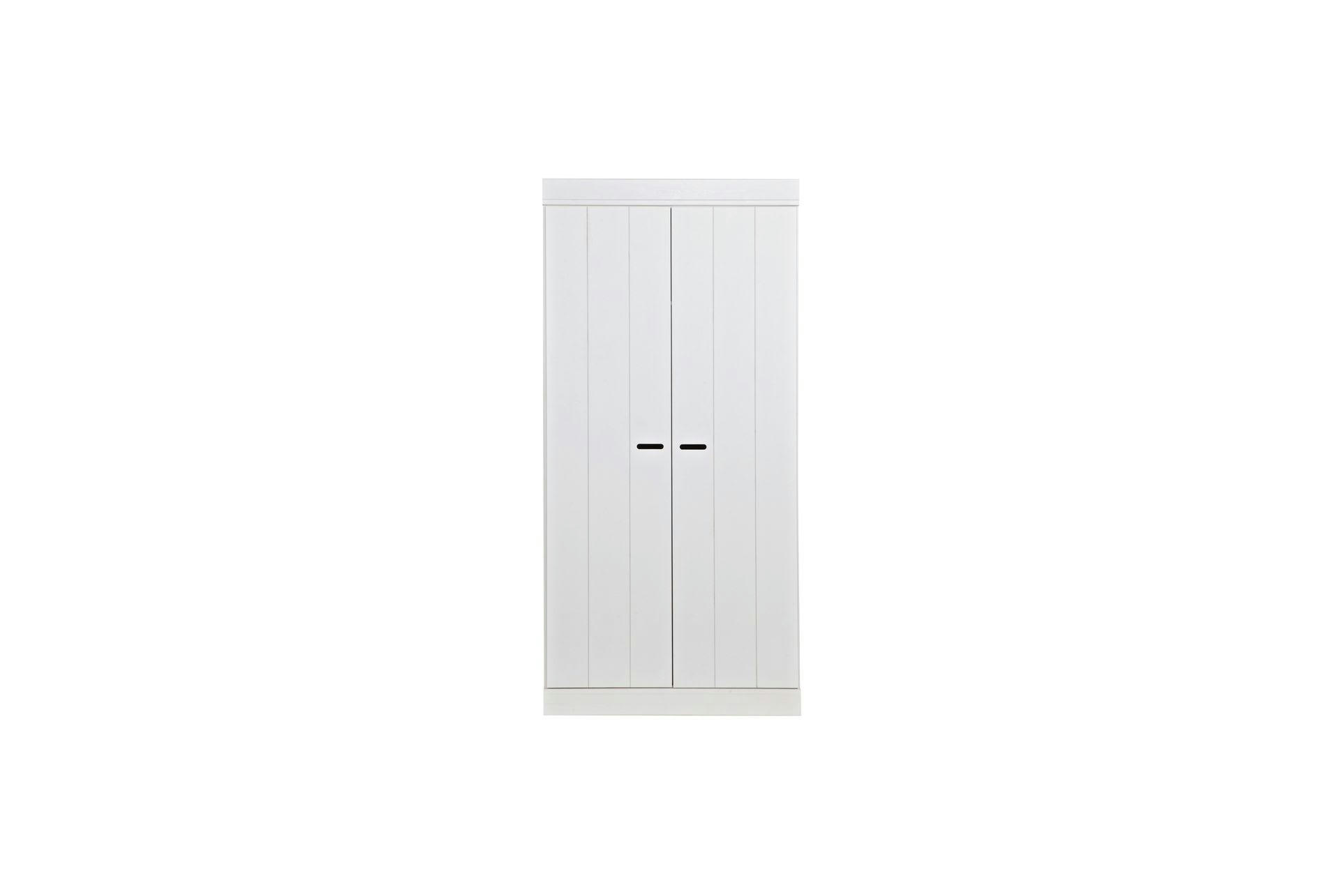 CONNECT - Armoire 2 portes et 1 étagère en bois blanc