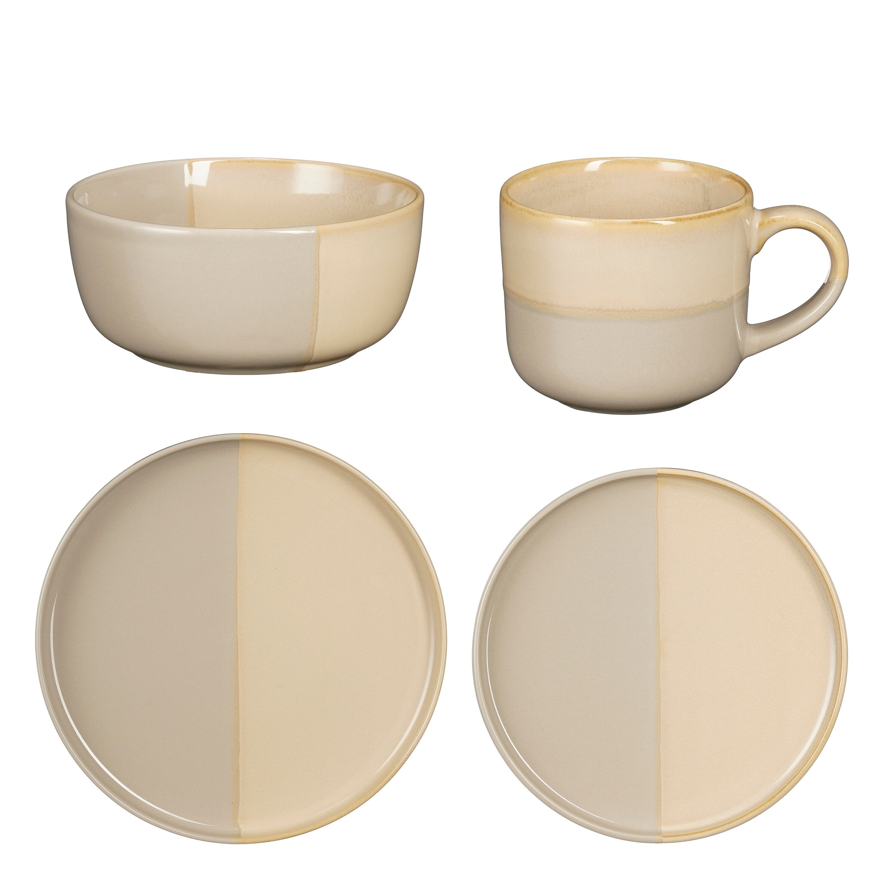 Mica Decorations Ozzu Serviesset 4 Persoons - Steengoed - Grijs