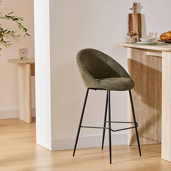 Lot de 2 Tabouret de bar Amago vert cèdre 54x52cm - Atmosphera
