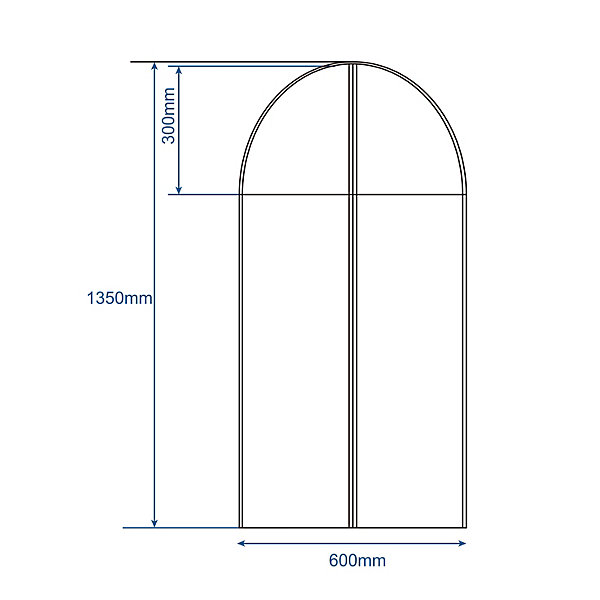 Housse de rangement pour vêtement H. 135 cm x L. 60 cm Pratiks vert d'eau