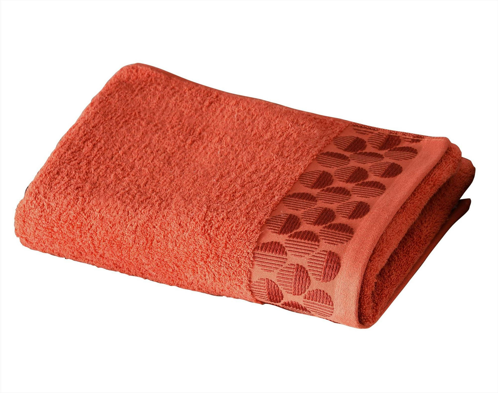 SERVOPTIQUE - Serviette de toilette 50x90 orange terracotta en coton 450 g/m²