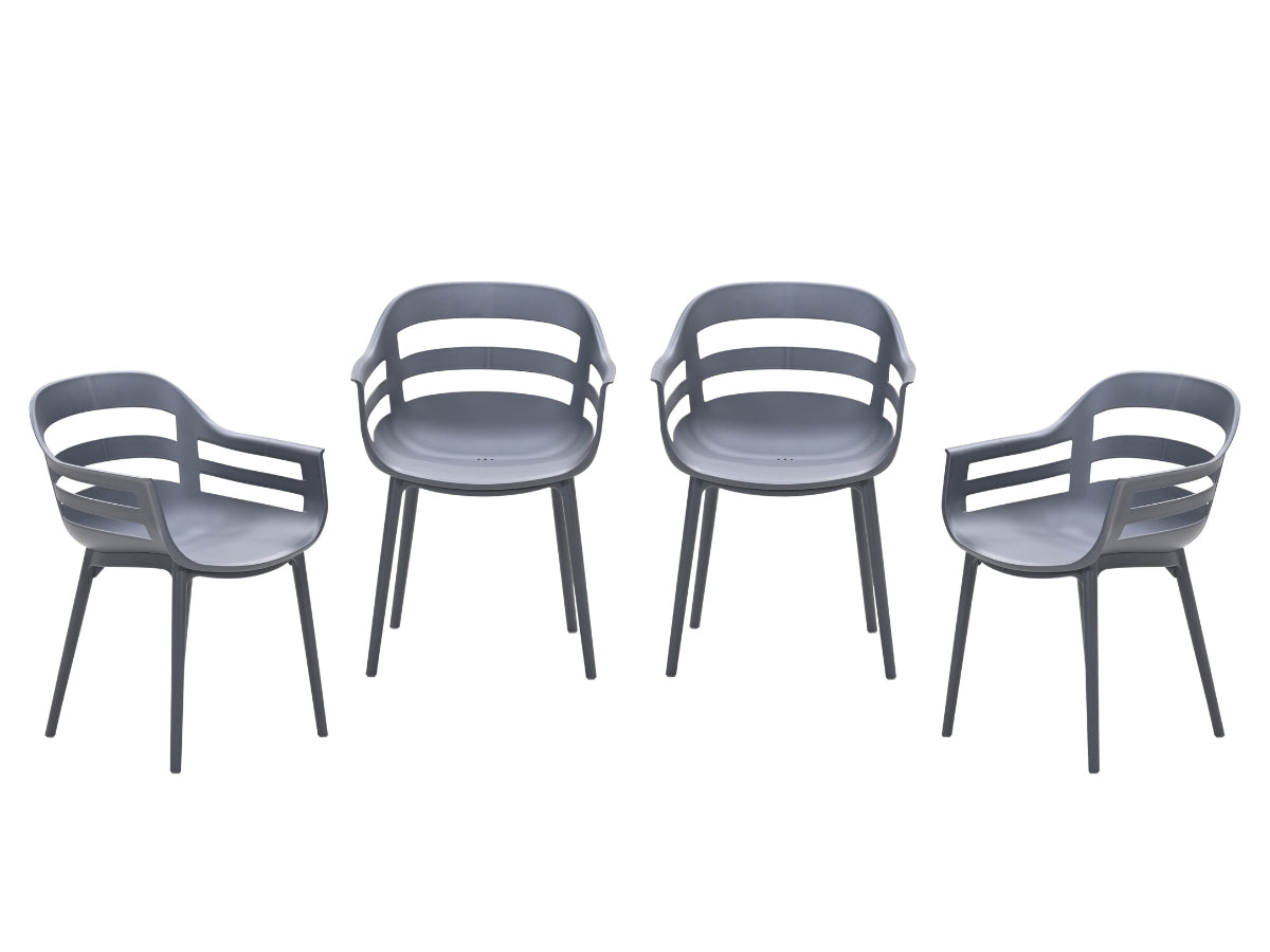 Garden Impressions Ceasar tuinstoelen set van 4 antraciet