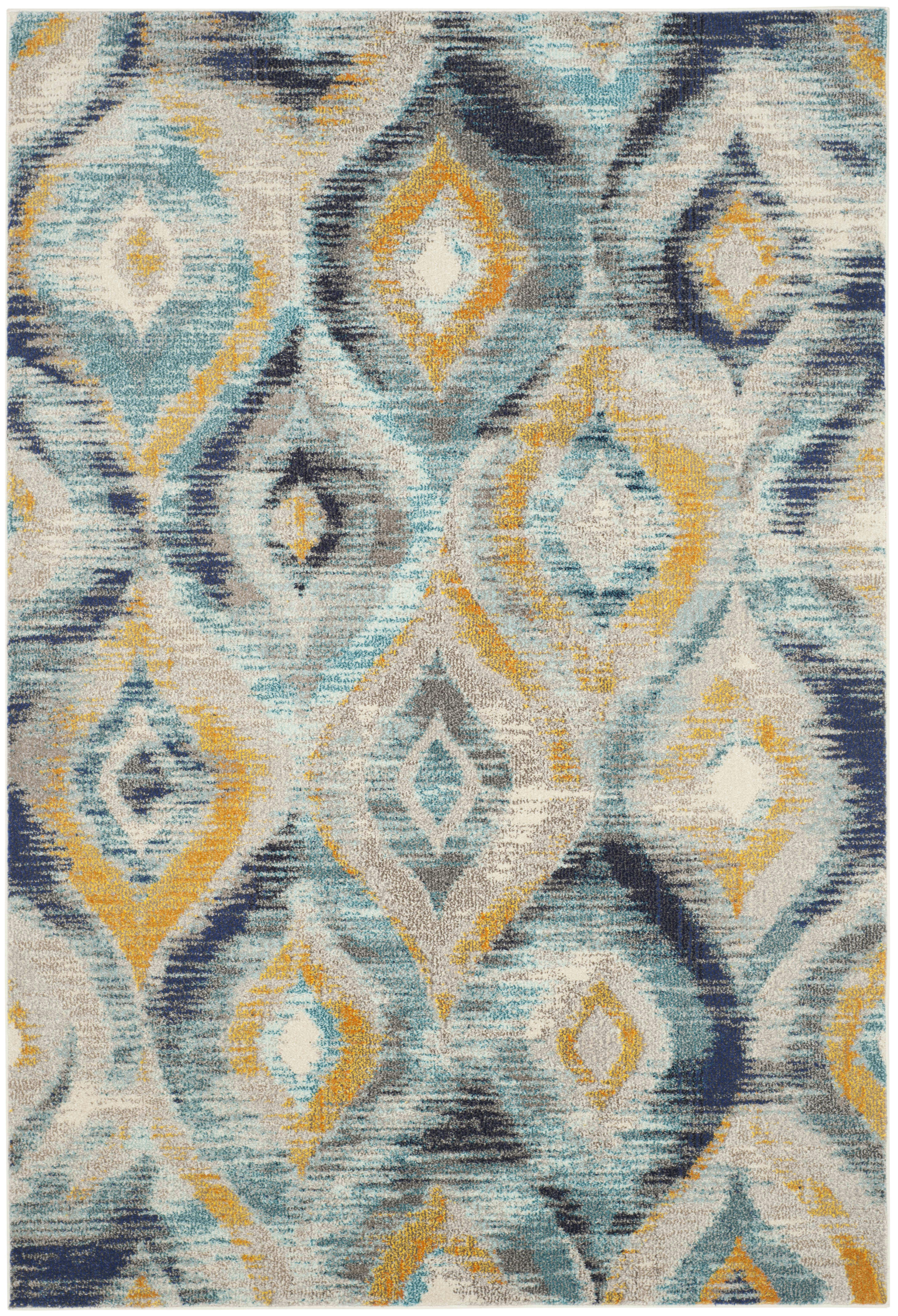 MONACO - Tapis de salon interieur en bleu & multicolore, 155 x 231 cm