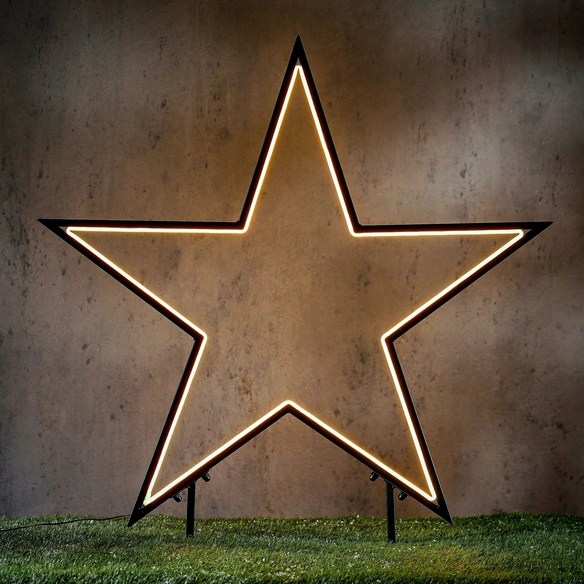 LED-Stern, LxH: 60 x 73 cm, warm weiss, schwarz