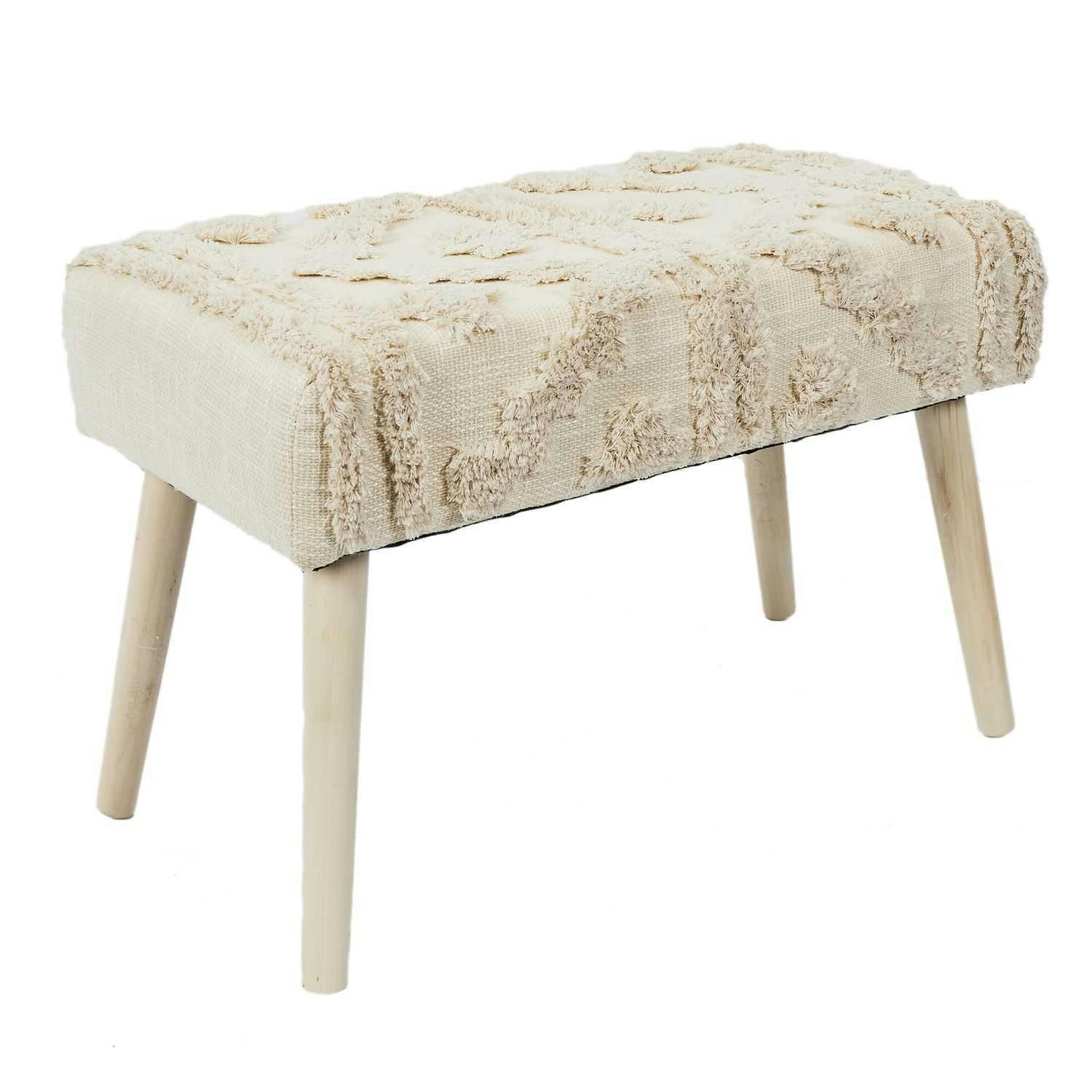 MIRAGE - Banc avec détails motif en polyester et mdf blanc