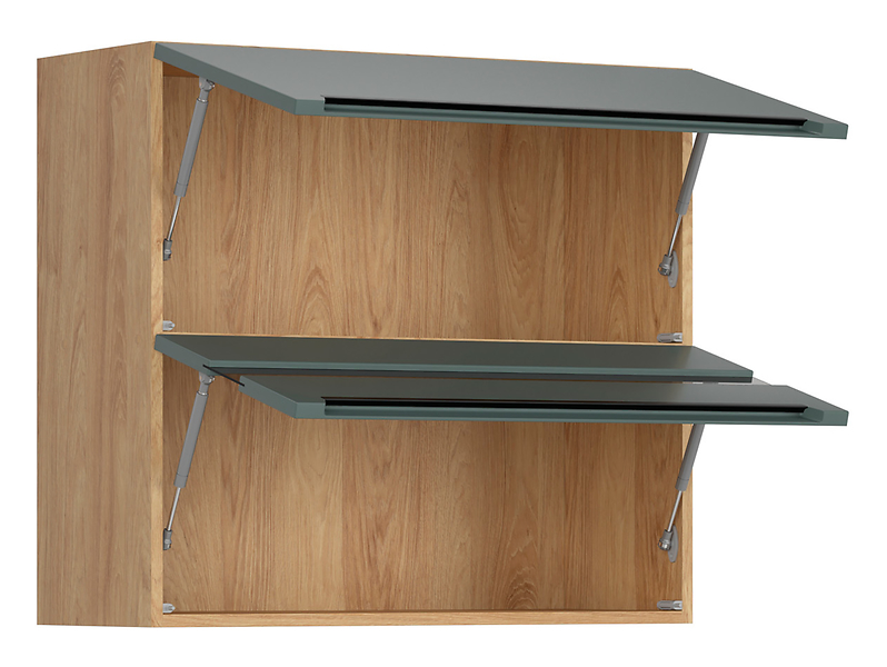 Szafka kuchenna górna Iris 80 cm z witryną uchylna zieleń boho