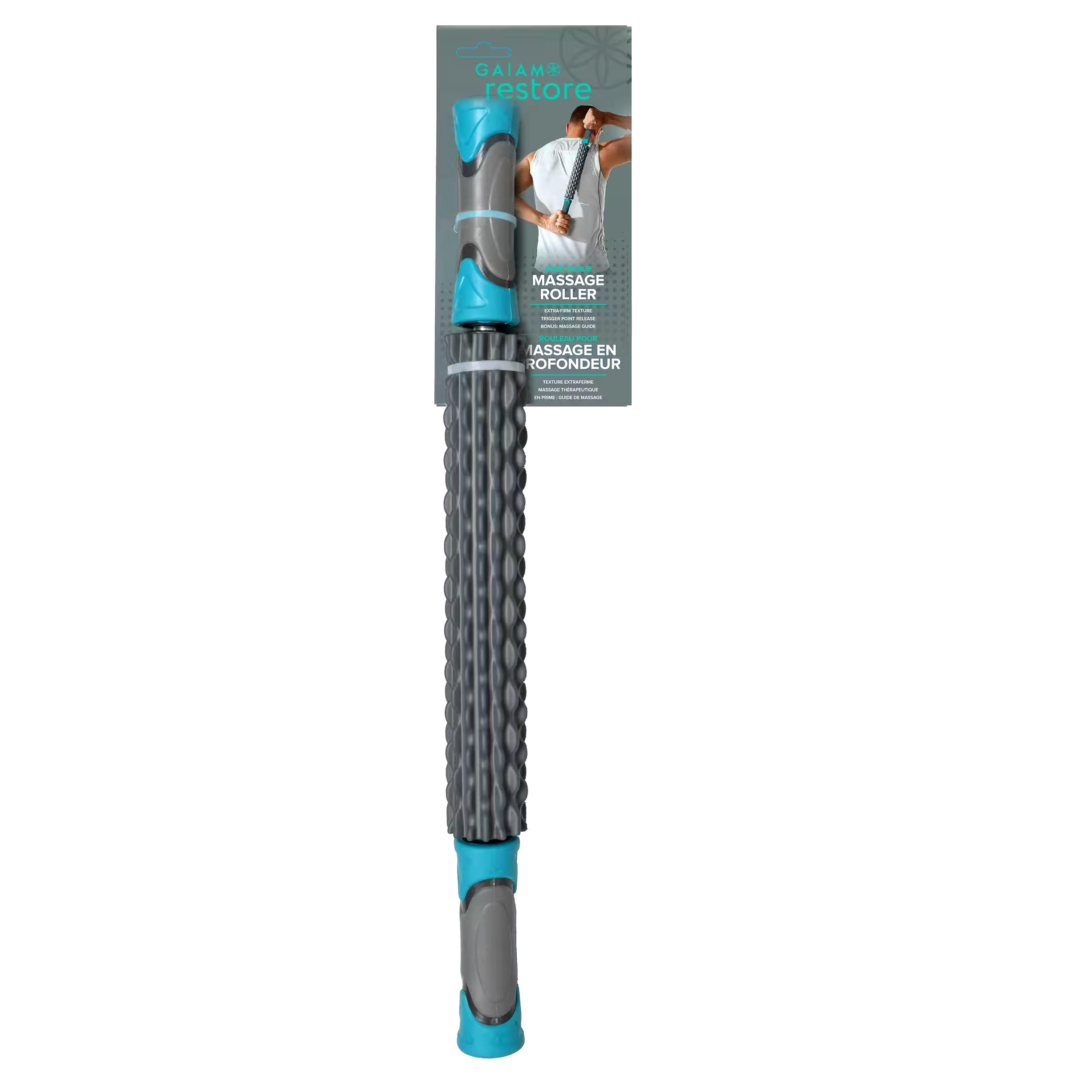Gaiam Restore Deep Tissue Massage Roller Stick, 19-in