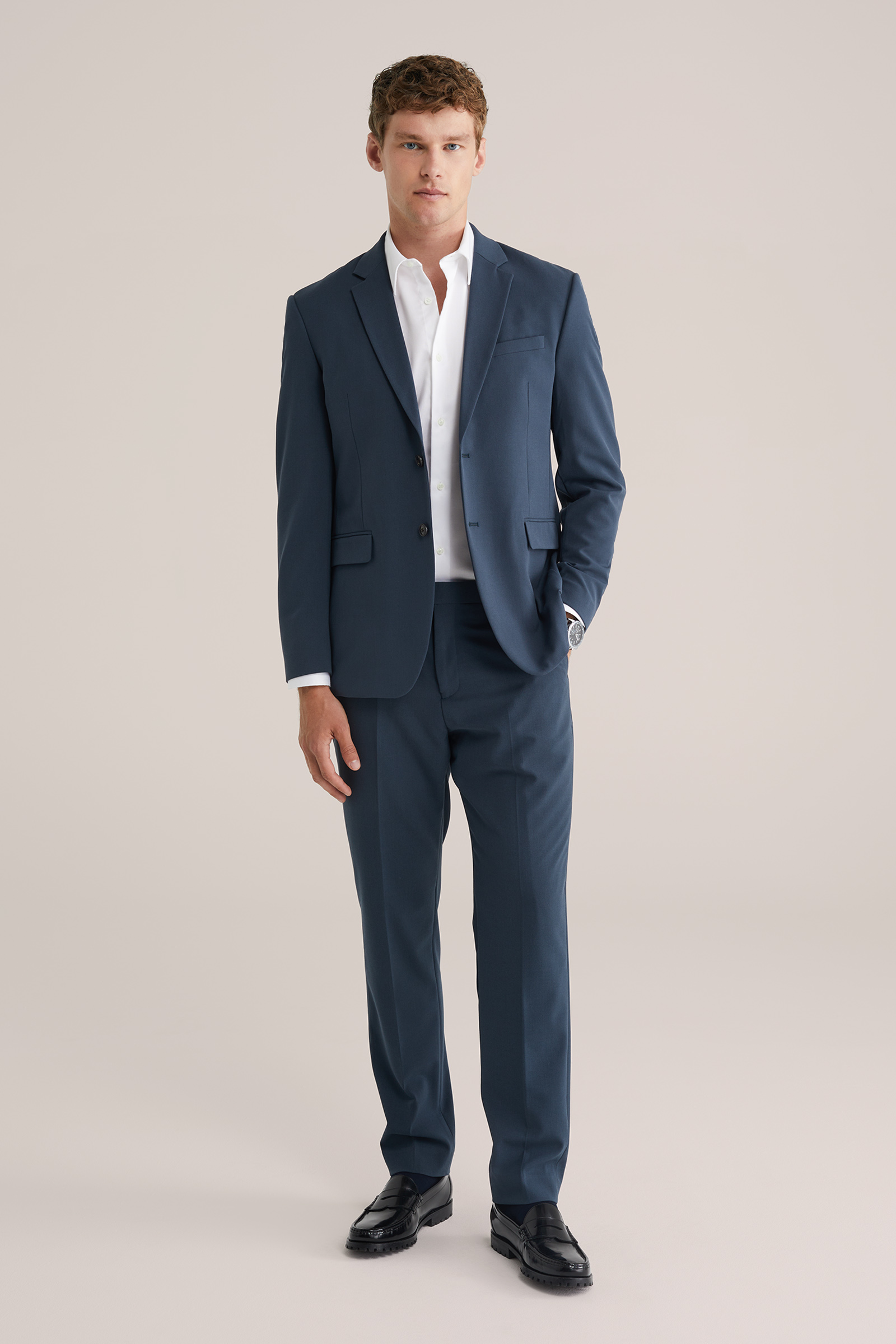 Heren slim fit pantalon - THE FLEX SUIT