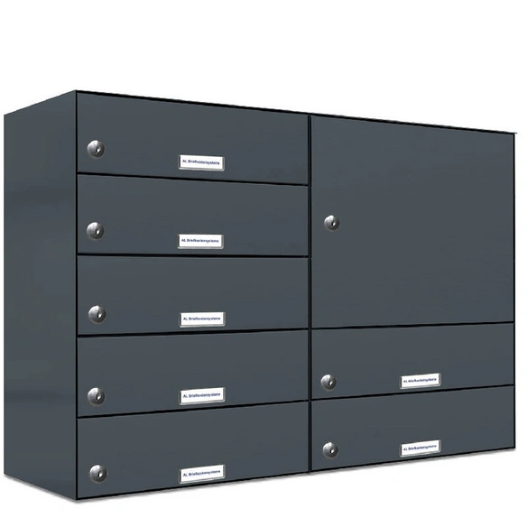 Briefkasten, Parteien: 7, Zaundurchwurf, BxHxT: 153,553 x 57,5 x 27,5 cm