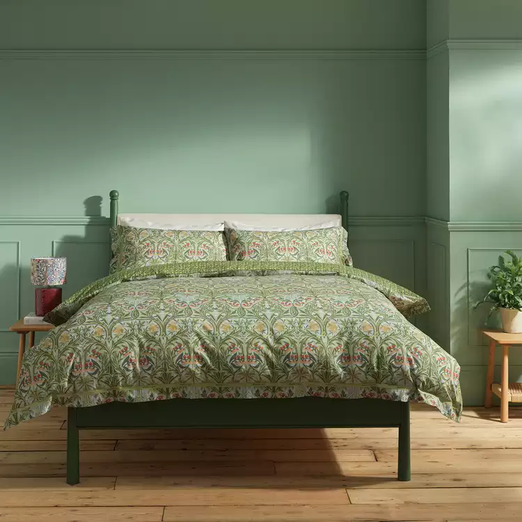 Habitat x Morris & Co. Bluebell Green Bedding Set - Single