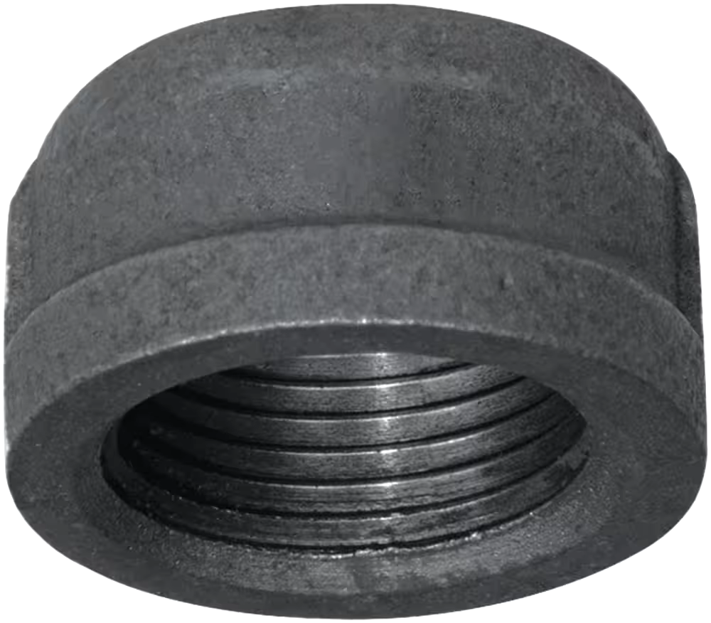 Aqua-Dynamic Galvanized Black Iron Fitting Cap, Female Pipe Thread, 1/2-in